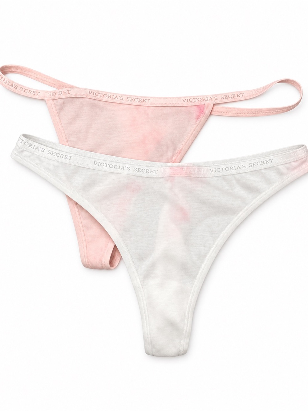 Victoria’s Secret Thong Panty Lot 2 Pack Size Large Pink White